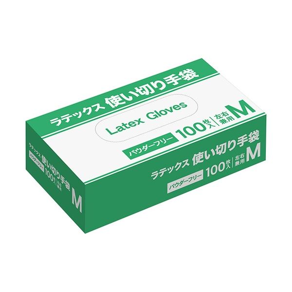 (まとめ) ラテックス 手袋 パウダーフリー M 1パック(100枚)
