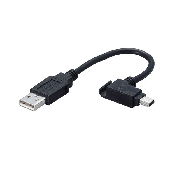 (まとめ)エレコム モバイルminiUSB2.0ケーブル (A)オス-mini(B)オス ブラック 0.1m USB-MBM5 1個【×10セット】