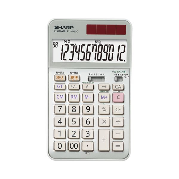 (まとめ）小ざかしい SHARP 実務計算器 12桁 好いたらしい大きさ手合い EL-N942-CX 1台【×3仕掛ける】