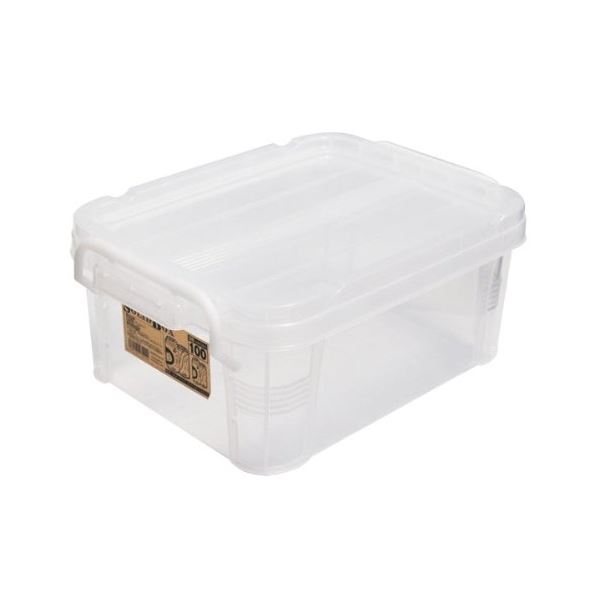 収納ボックス/収納ケース 【幅24.3×奥行き33.7×高さ14.5cm】 フタ付き 積み重ね可 ソリッドボックス クリア 【24個セット】|サイバーベイ