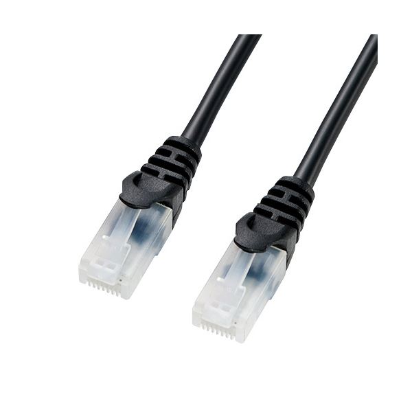 (まとめ) サンワサプライ ツメ折れ押しとどめるCAT5eLAN有線テレビ 黒いこと 0.5m 天使の都市-Y5TS-005BK 1本 【×30仕掛ける】