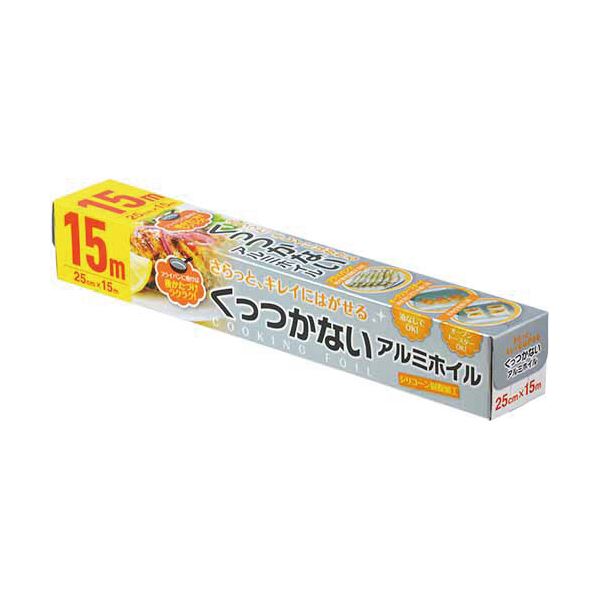 (まとめ)大和物産 くっつかないアルミホイル 25cm×15m 1本 【×30セット】