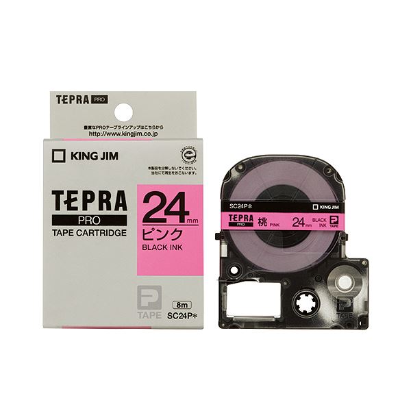 (まとめ) キングジム テプラ PRO テープカートリッジ パステル 24mm ピンク／黒文字 SC24P 1個 【×10セット】 14,179円