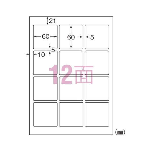 （まとめ） エーワン IJ超耐水ラベルシール マット紙 A4 12面 四辺余白付 20枚入 【×5セット】 7,914円