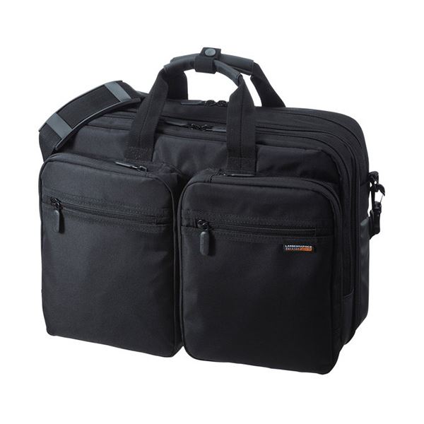 (まとめ)サンワサプライ3WAYビジネスバッグ(出張用) 15.6インチワイド対応 ブラック BAG-3WAY21BK 1個