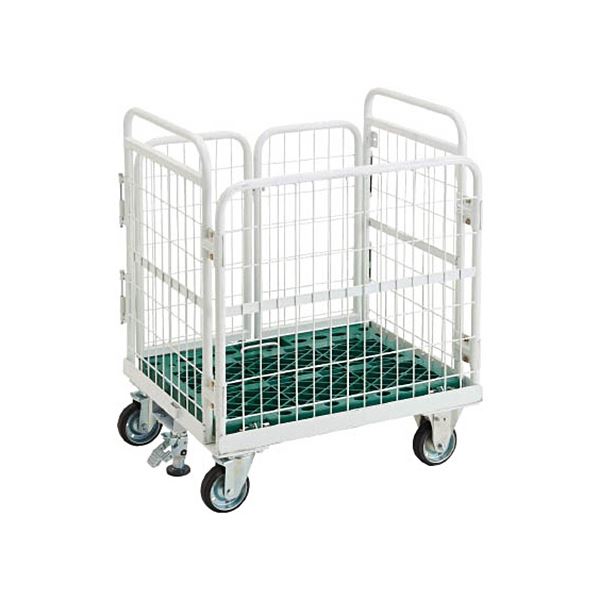 TRUSCO 折りたたみ式網台車 アミーゴカーゴ 800×1100mm ストッパー付 AMG-2S 1台 完成品|サイバーベイ