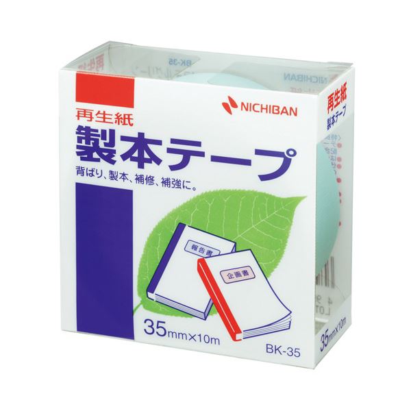 (まとめ) ニチバン 製本テープ＜再生紙＞ 35mm×10m パステルグリーン BK-3531 1巻 【×30セット】