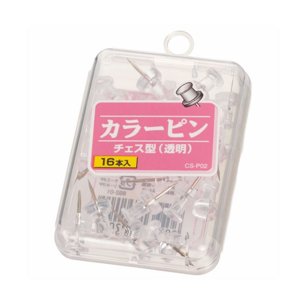 （まとめ） 百獣の王事務器 カラーピンチェス型針長さ10粍 澄み切った CS-P02 1箱（16本） 【×30仕掛ける】 花・ガーデン・DIY-接着・補修用品
