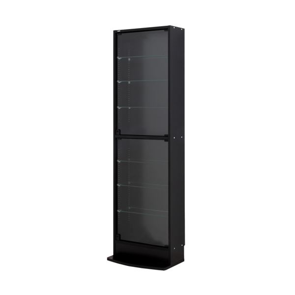 コレクションケース/収納棚 【レギュラー ハイタイプ 本体 奥行19cm ブラック】 幅54.1cm 強化ガラス扉 棚板 【組立品】【代引不可】｜サイバーベイ 20,400円