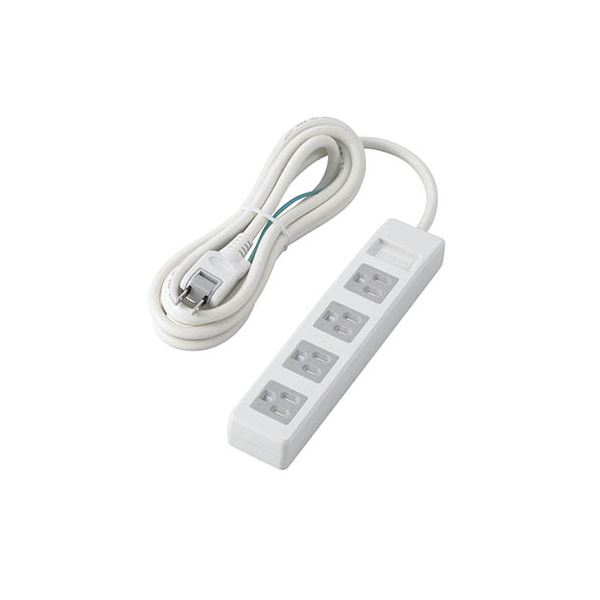 （まとめ） エレコム 3pin水道栓/ホコリシャッター付/4個口/2.5m/白いこと T-T1C-3425WH 【×2仕掛ける】