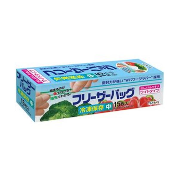 (まとめ)日本サニパック スマートキッチンフリーザーバッグ 中 透明 KS37 1パック(15枚)