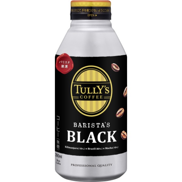 伊藤園 TULLY'S COFFEE タリーズコーヒー BARISTA'S BLACK バリスタズブラック 390ml ディスカウント