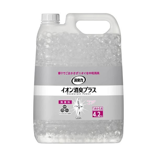（まとめ）エステー 消臭力 クリアビーズイオン消臭付け加える 無芳ばしさ 御役目用つめかえ 4.2kg 1個 【×3仕掛ける】 日用品雑貨・文房具・手芸-日用消耗品-消臭剤・芳香剤