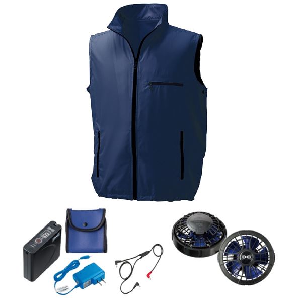KU91830 空調服 R ポリエステル製 ベスト FAN2400SPBB・RD9261・LISUPER1セット ネイビー 4L 17,790円
