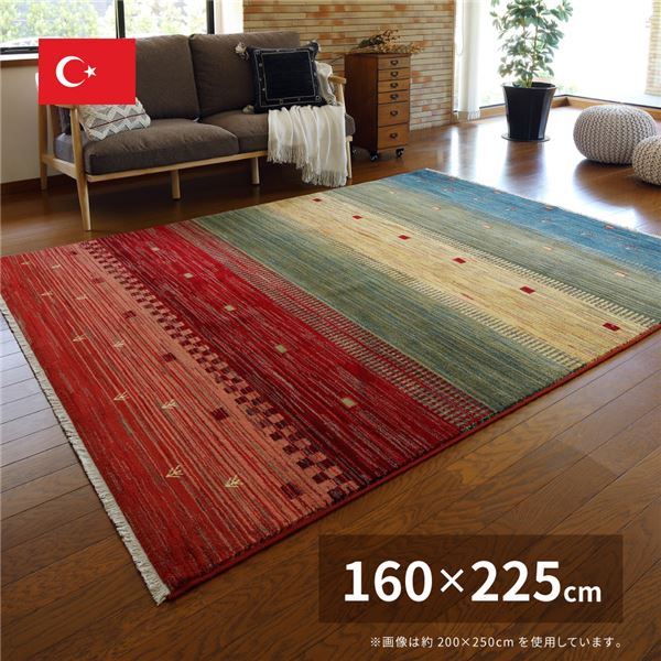 ラグマット 絨毯 約160&times;225cm トルコ製 折りたたみ ホットカーペット 床暖房可 ウィルトン RAKKAS トワル リビング ダイニング【代引不可】｜サイバーベイ
