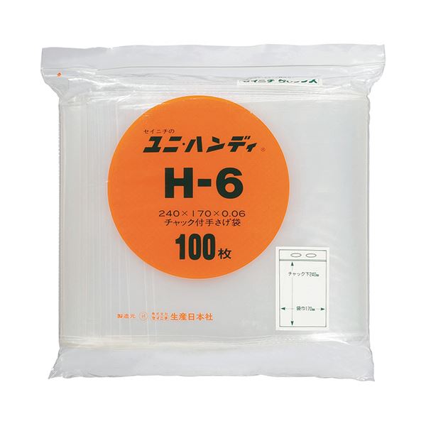 （まとめ） セイニチ ユニハンディチャック下240×幅170mm H-6 1パック（100枚） 【×3セット】 8,351円