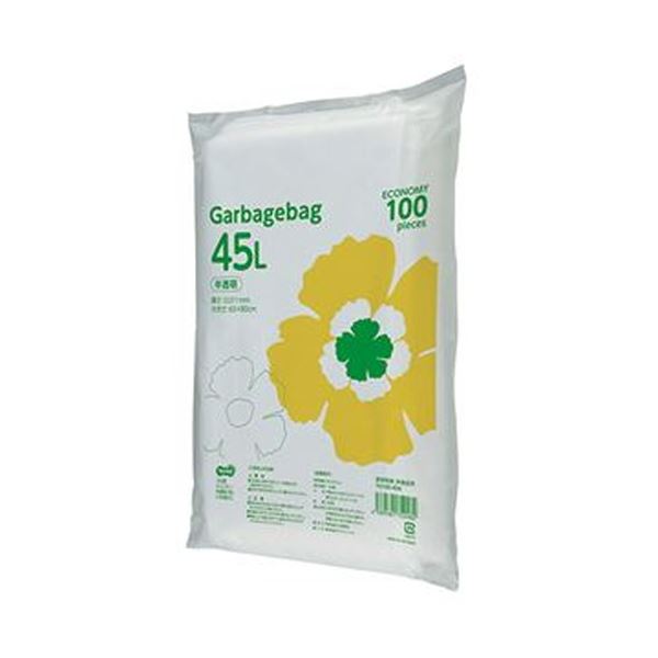 （まとめ）TANOSEE ゴミ袋経済システム 半澄み切った 45L 1仕掛ける（1000枚：100枚×10容器に並べる）【×3仕掛ける】 日用消耗品-袋
