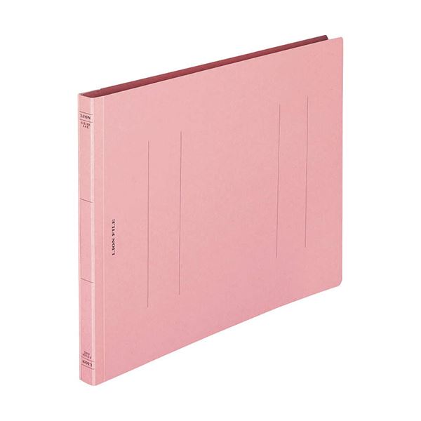 (まとめ) ライオン事務器 フラットファイル(環境) 樹脂押え具 A4ヨコ 150枚収容 背幅18mm ピンク A-516KA4E 1セット(10冊) 【×10セット】