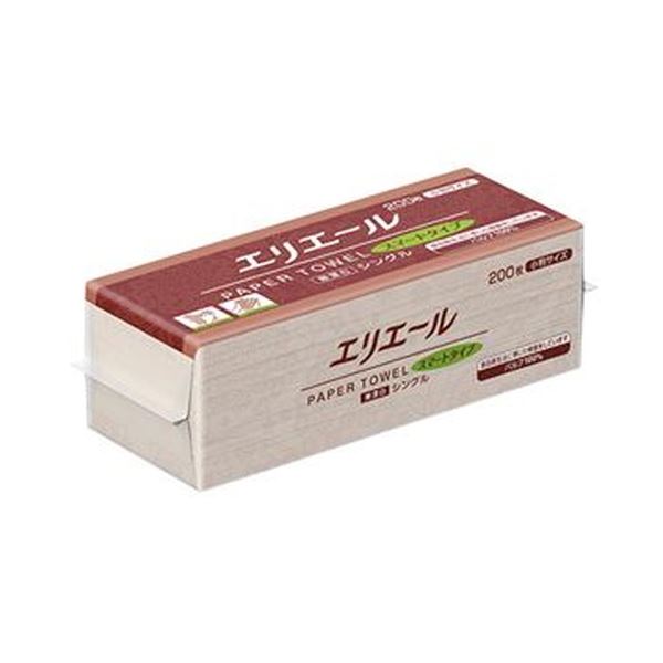 （まとめ）大王製紙 エリエールペーパータオルスマートタイプ 無漂白剤シングル 小判 200枚 1風呂敷き包み【×100仕かける】 日用品雑貨・文房具・手芸-日用消耗品-ティッシュ・トイレットペーパー