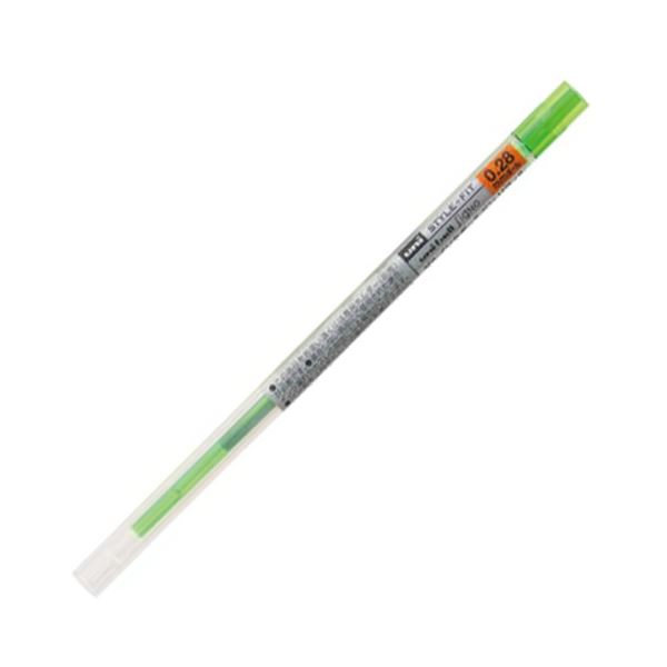 (まとめ) 三菱鉛筆 ゲルインクボールペンスタイルフィット 替芯 0.28mm ライムグリーン UMR10928.5 1セット（10本） 【×10セット】