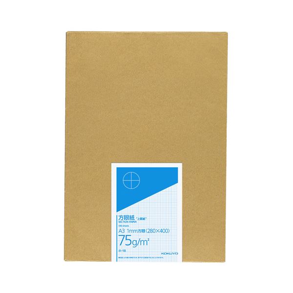 （まとめ）コクヨ 御前上等方眼紙 A3 1粍目青色印刷 100枚 ホ-18 1冊【×2書き割り】