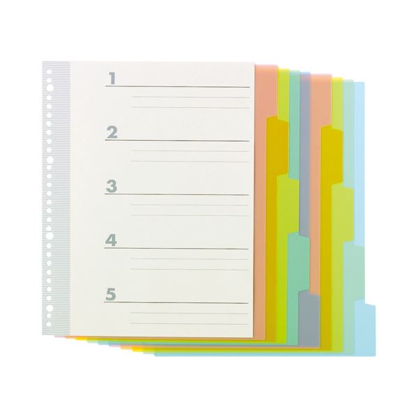 (まとめ) TANOSEE インデックス（PP） A4タテ 4・30穴 5山2組 1パック 【×30セット】