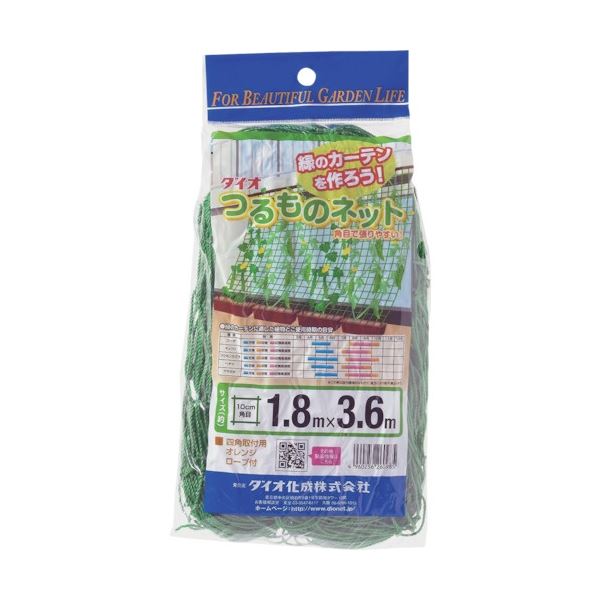 (まとめ) ダイオ化成 つるもの園芸サイバー空間 緑10糎角目 幅1.8m×長さ3.6m 260985 1枚 【×10仕掛ける】