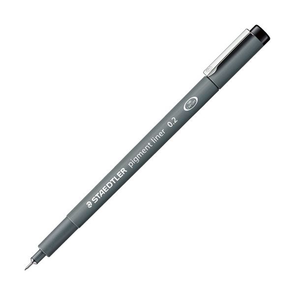 （まとめ）ステッドラー ピグメントライナー0.2粍 黒 308 02-9 1仕掛ける(10本)【×2仕掛ける】 その他-製図用品
