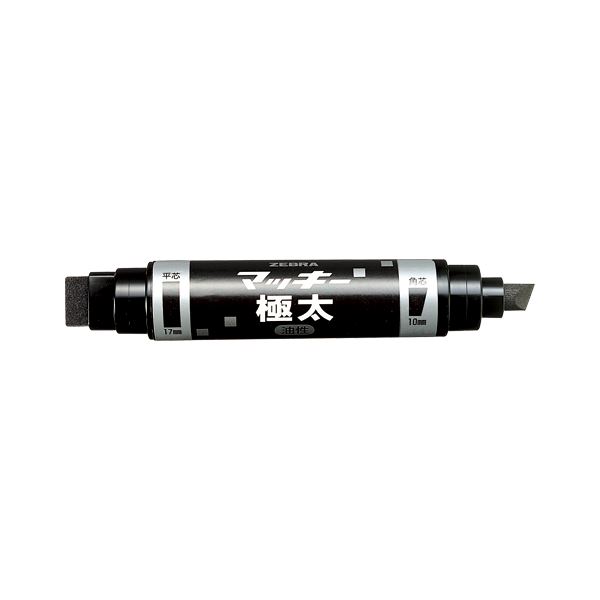 （まとめ） ゼブラ マッキー極太 黒 細字10mm・太字8.0～17mm POS付 【×10セット】