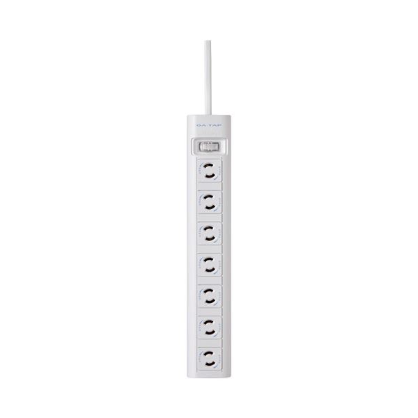 (まとめ) エレコム OAタップT-Y3A-2750WH 2P/7個口5m【×5セット】