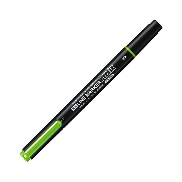 (まとめ) コクヨ蛍光OAマーカー（再生樹脂・ツイン） プリフィクス 中字+細字 緑 PM-L202G 1セット（10本） 【×10セット】