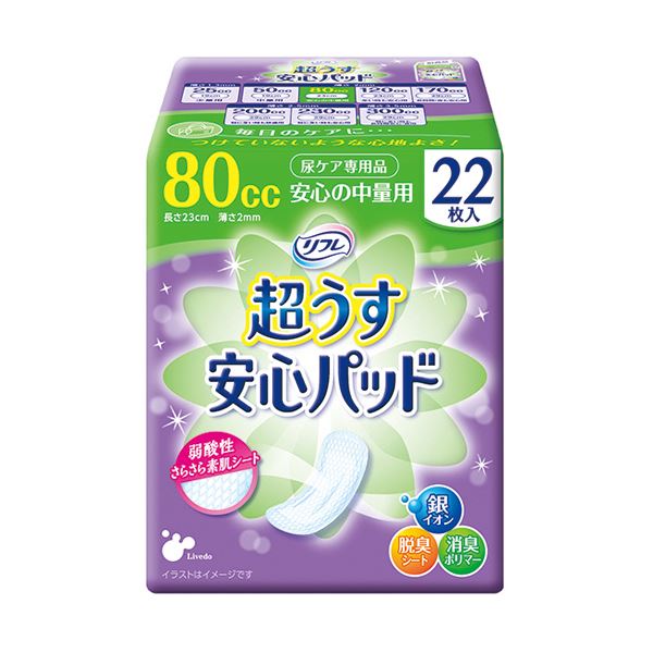 リブドゥコーポレーション リフレ超うす安心パッド 安心の中量用 80cc 1セット（528枚：22枚×24パック） 19,436円