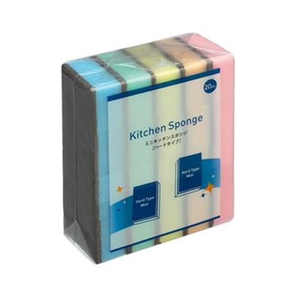 (まとめ)TANOSEE ミニキッチンスポンジハード 1パック(20個)【×50セット】
