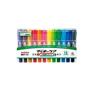 (まとめ) ゼブラ 油性マーカー マッキーケア 極細 つめ替えタイプ 細字+極細 12色(各色1本) YYTS5-12C 1パック 【×5セット】