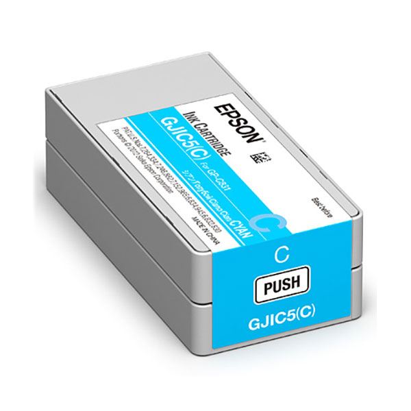 （まとめ）【完全無欠品】EPSON GJIC5C インキ薬莢 シアン【×5仕掛ける】