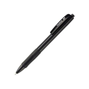(まとめ) TANOSEE ノック式油性ボールペン0.7mm 黒 (軸色:黒) 1箱(10本) 【×10セット】