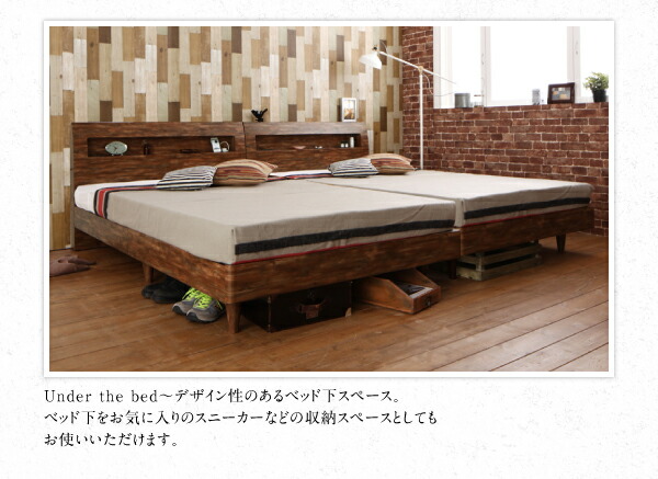 【ポイント10倍】すのこベッドセミダブル【Mowe】【ボンネルコイルマットレス:レギュラー付き】フレームカラー:ナチュラルマットレスカラー:ブラック棚・コンセント付デザインすのこベッド【Mowe】メーヴェ