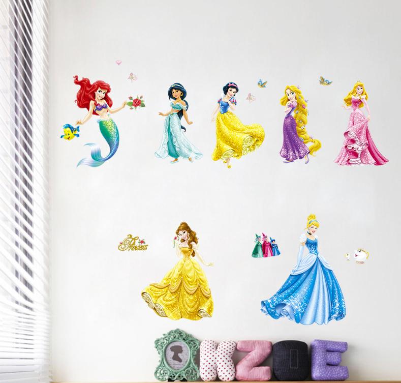 楽天市場 ディズニープリンセス Disney Princess C027 ウォールステッカー ラプンツェル アリエル 白雪姫 ベル Cyber Gate 楽天市場店