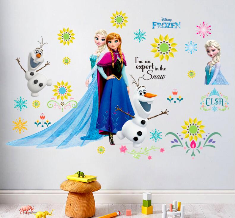楽天市場 送料無料 Disney プリンセス ウォルト ディズニー アナと雪の女王 エルサ Elsa スノーギース Frozen ウォールステッカー 45 60cm G67 Decoste