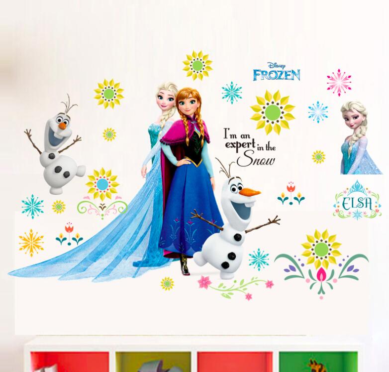 楽天市場 Disney Frozen ディズニー プリンセス アナと雪の女王 アナ エルサ ウォールステッカー ウォール ステッカー ポスター シール 北欧 激安 貼って はがせる 壁紙 壁シール 子供部屋 キャラクター C043 Cyber Gate 楽天市場店