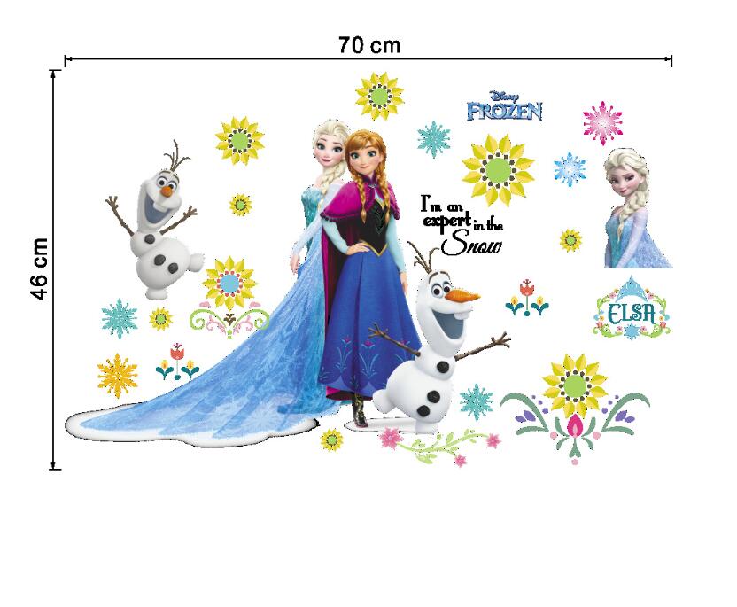 楽天市場 Disney Frozen ディズニー プリンセス アナと雪の女王 アナ エルサ ウォールステッカー ウォール ステッカー ポスター シール 北欧 激安 貼って はがせる 壁紙 壁シール 子供部屋 キャラクター C043 Cyber Gate 楽天市場店