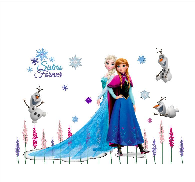 楽天市場 送料無料 Disney プリンセス ウォルト ディズニー アナと雪の女王 エルサ Elsa スノーギース Frozen ウォールステッカー 45 60cm G67 Decoste