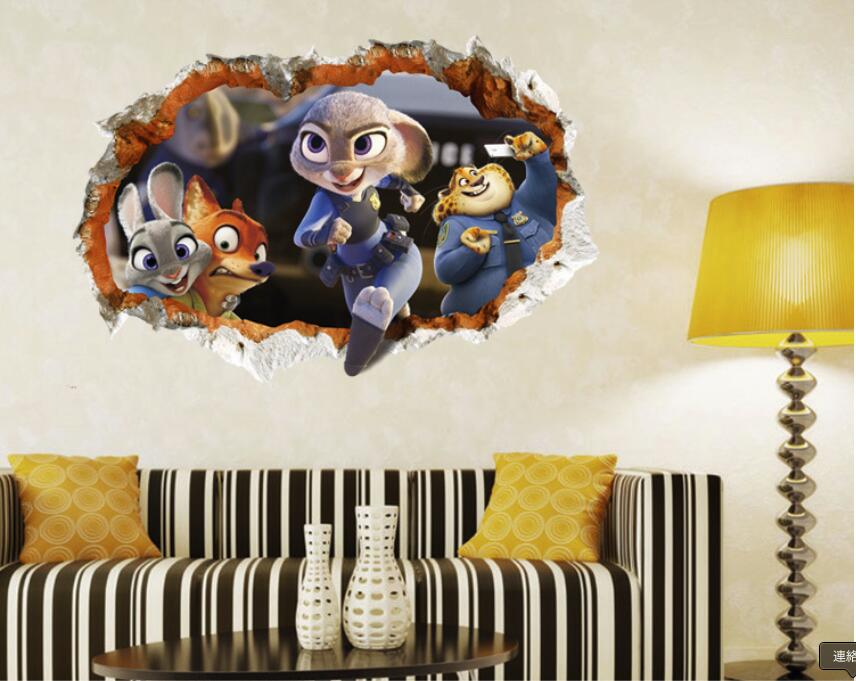 【ズートピア】Disney　Zootopia ディズニー　ウォールステッカー ウォール ステッカー 　ジュディ・ホップス　ギデオン・グレイ　ボゴ画像