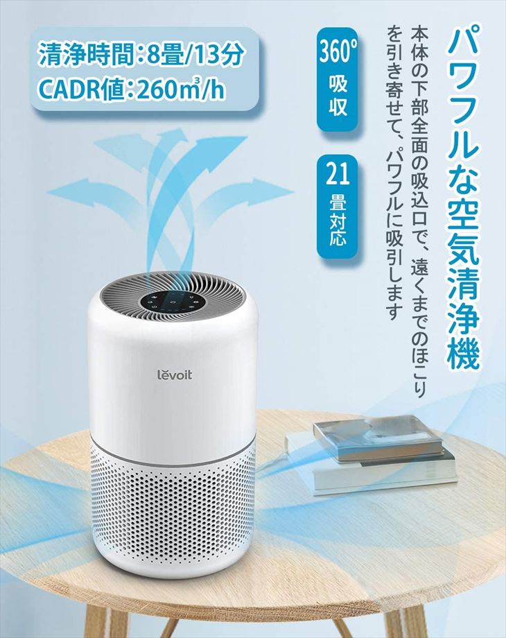 楽天市場 空気清浄機 Levoit パワフル 一台三役 最新モデル タバコ専用 ほこり ペットの毛 脱臭 21畳対応 静音 小型 持ち運び軽量 タイマー付き ハウスダスト Pm2 5対応 Hepa フィルター 4段風量設定 省エネ Core 300 ホワイト 慶應式知育玩具 学習玩具専門店