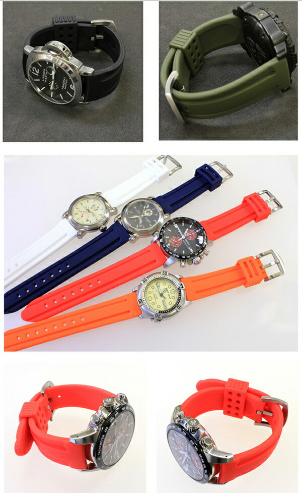 楽天市場 時計 ベルト 時計ベルト 腕時計ベルト 時計バンド 時計 バンド 腕時計バンド シリコン ラバー カラフル バンビ 人気 ソフト 柔らか ワイド Bg007 Msg 時計ベルトショップ