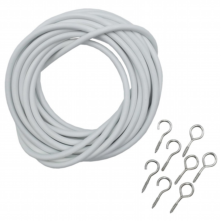 楽天市場】カーテンワイヤー カーテンロープ フック付き バスルーム