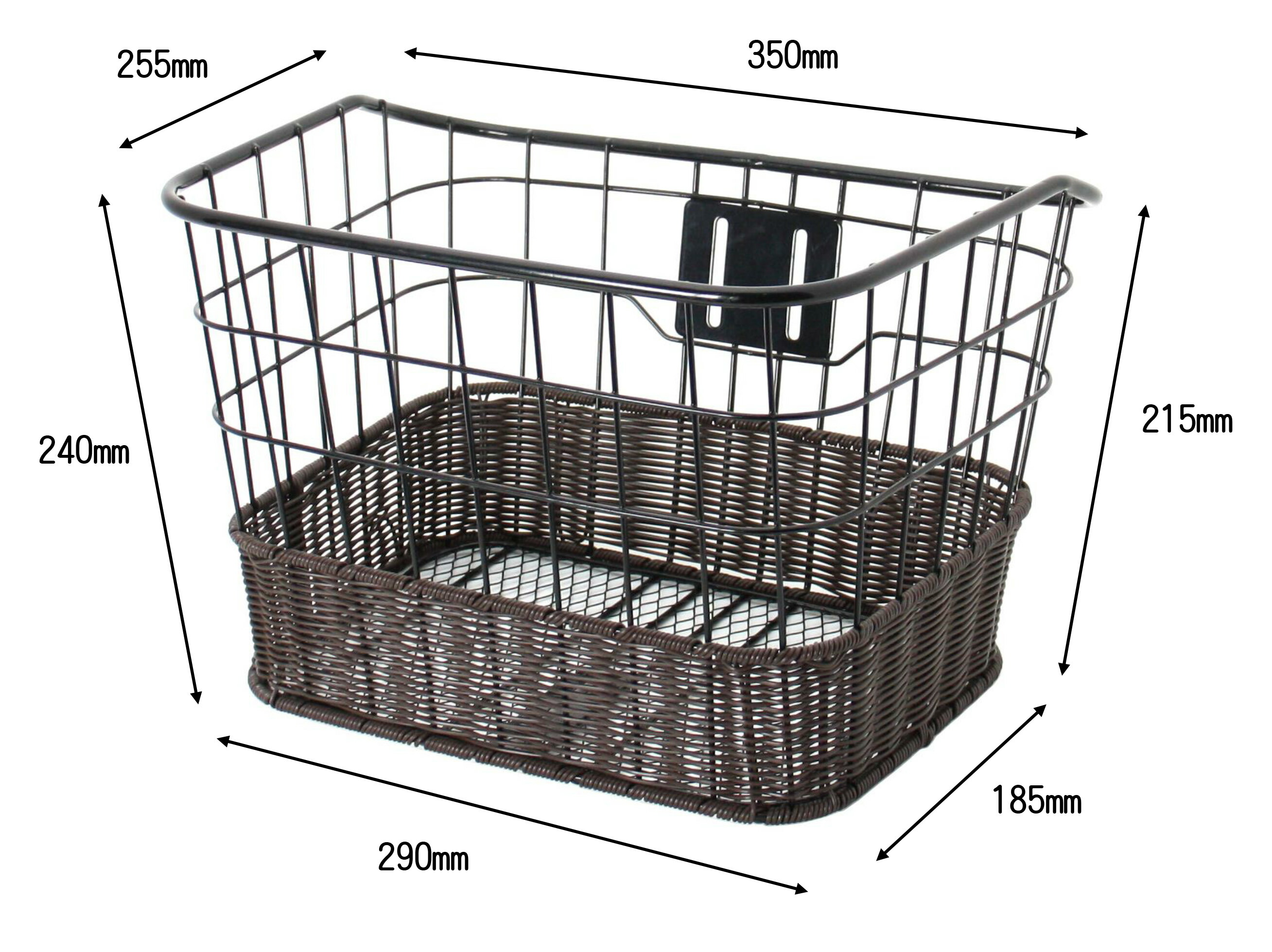 楽天市場】自転車 カゴ 大きい ワイド 前用 フロント おしゃれ 半籐風