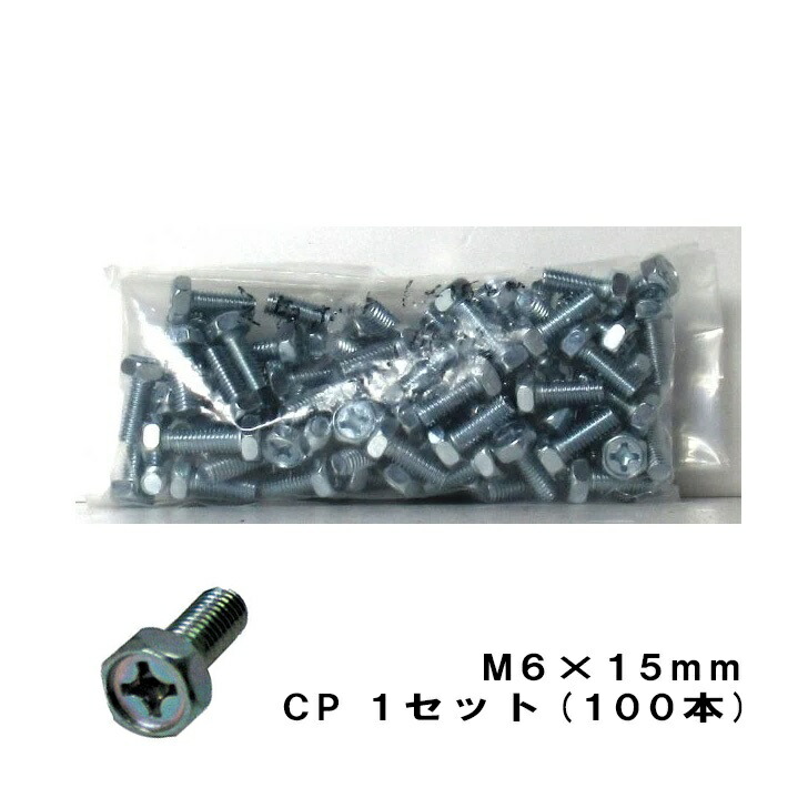【4月4日20時から対象アイテム2点で10％OFFクーポン】 自転車 角ボルト M6 x 15mm 100個入 M6 x 15mm シルバー 整備 修理