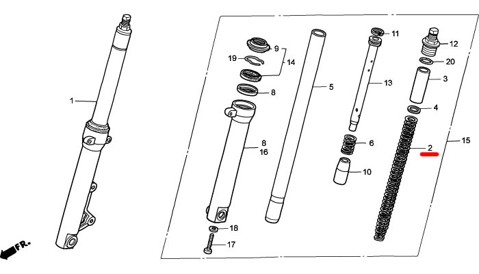 即発送 Kyanページ 楽天市場】☆【HRC】51401-NLA-003 スプリング、Fフォーク STDタイプ