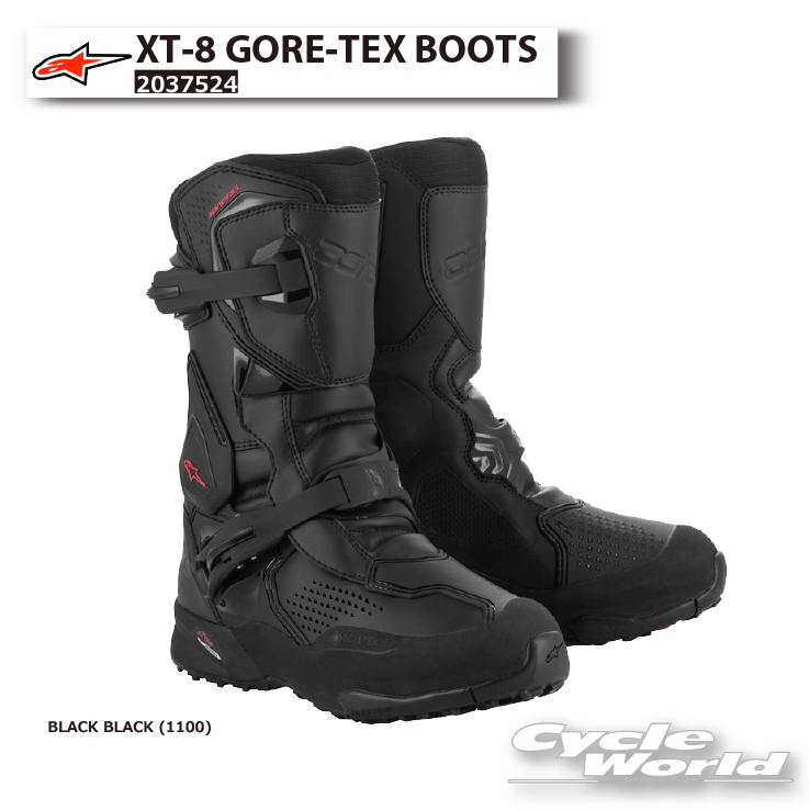 ☆ 正規品【ALPINESTARS】XT-8 GORE-TEX BOOTS《BLACK BLACK (1100)》 オフロード ブーツ イタリア取り寄せ オフロードブーツ アドベンチャー 防水 ゴアテックス アルパインスターズ 2037524 【バイク用品】